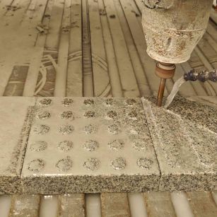 郴州 芝麻白花岗岩石材盲人石、盲道石、盲点石