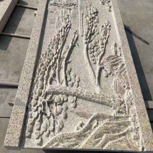 郴州 黄金麻雕刻板浮雕迎客松