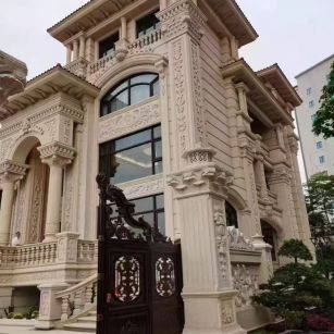 郴州 黄金麻花岗岩别墅外墙干挂效果展示