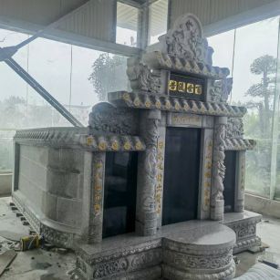 郴州 芝麻白墓碑效果展示图