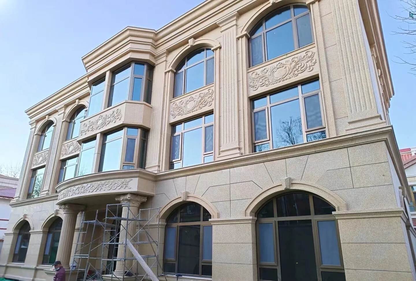 郴州 黄金麻花岗岩别墅外墙干挂