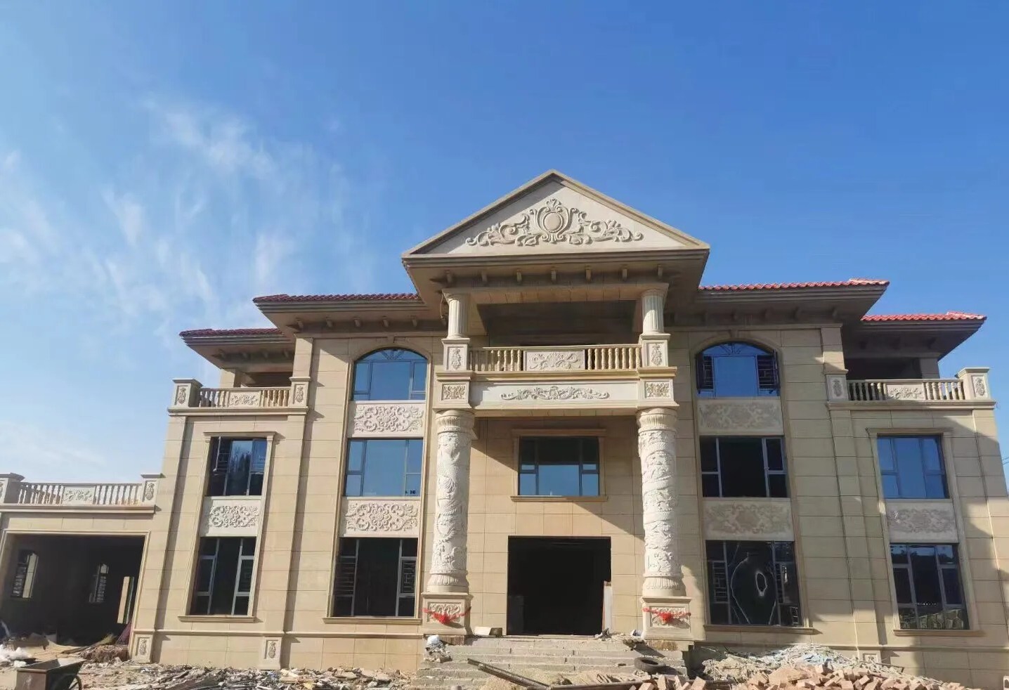 郴州 黄金麻花岗岩别墅外墙干挂